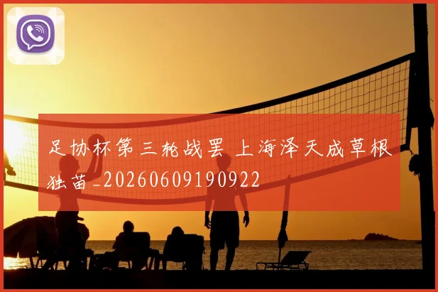 足协杯第三轮战罢 上海泽天成草根独苗_20260609190922